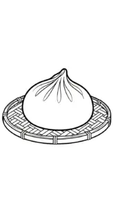 in tranh tô màu bánh bao cho bé 3 tuổi