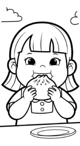 hình tô màu bánh bao rõ nét