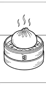 tranh tô màu bánh bao cho bé 7-8 tuổi