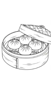 in hình tô màu bánh bao cho bé 5 tuổi