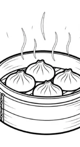 in hình tô màu bánh bao cho bé 7 tuổi