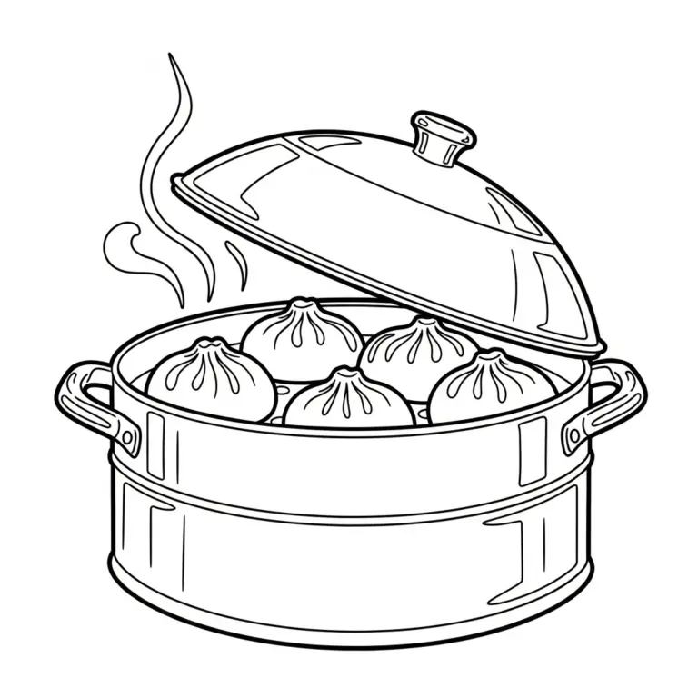 Tranh tô màu Bánh bao
