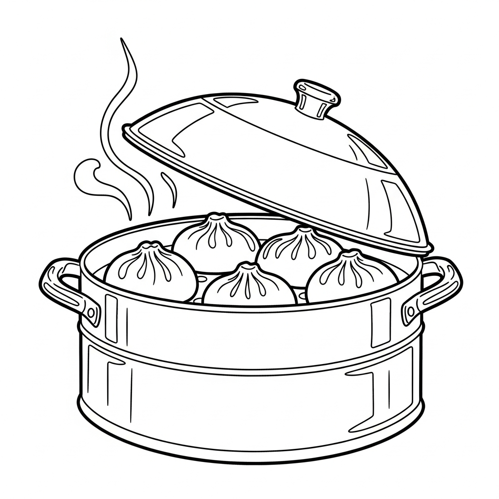 Tranh tô màu Bánh bao