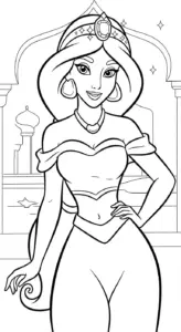 hình tô màu công chúa jasmine cho bé