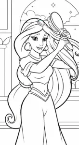 hình tô màu công chúa jasmine cho bé mới nhất