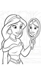 tranh tô màu công chúa jasmine cho bé 7 tuổi miễn phí