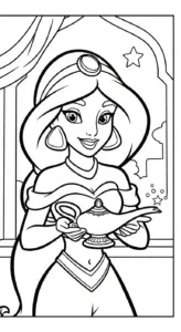 tải hình tô màu công chúa jasmine