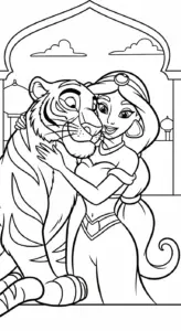 download hình tô màu công chúa jasmine miễn phí