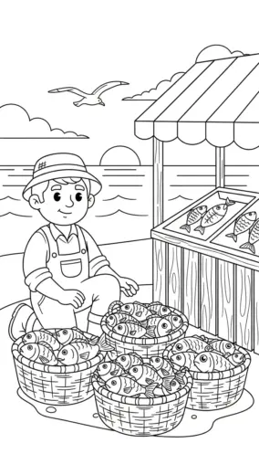 tải hình tô màu tranh tô màu ngư dân 10 chất lượng cao