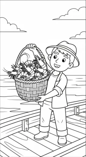 tranh tô màu tranh tô màu ngư dân 12 cho bé 7 tuổi chất lượng cao
