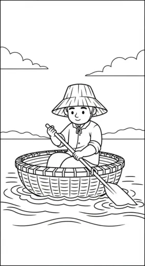 tranh tô màu tranh tô màu ngư dân 22 rõ nét