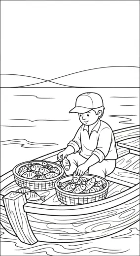 download hình tô màu tranh tô màu ngư dân 4 chất lượng cao