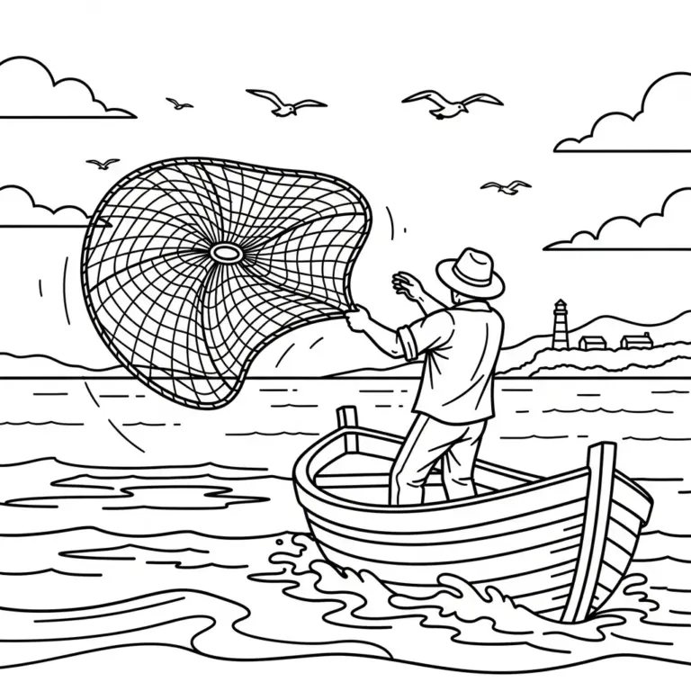 Tranh tô màu Ngư Dân