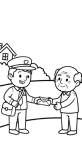 in hình tô màu tranh tô màu người đưa thư miễn phí