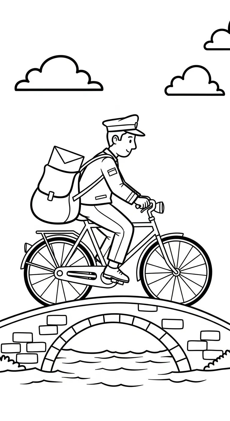 file tranh tô màu tranh tô màu người đưa thư cho bé in