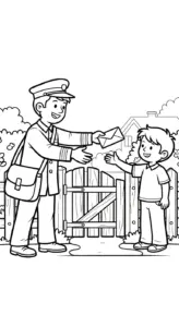 hình tô màu tranh tô màu người đưa thư cho bé 6 tuổi miễn phí