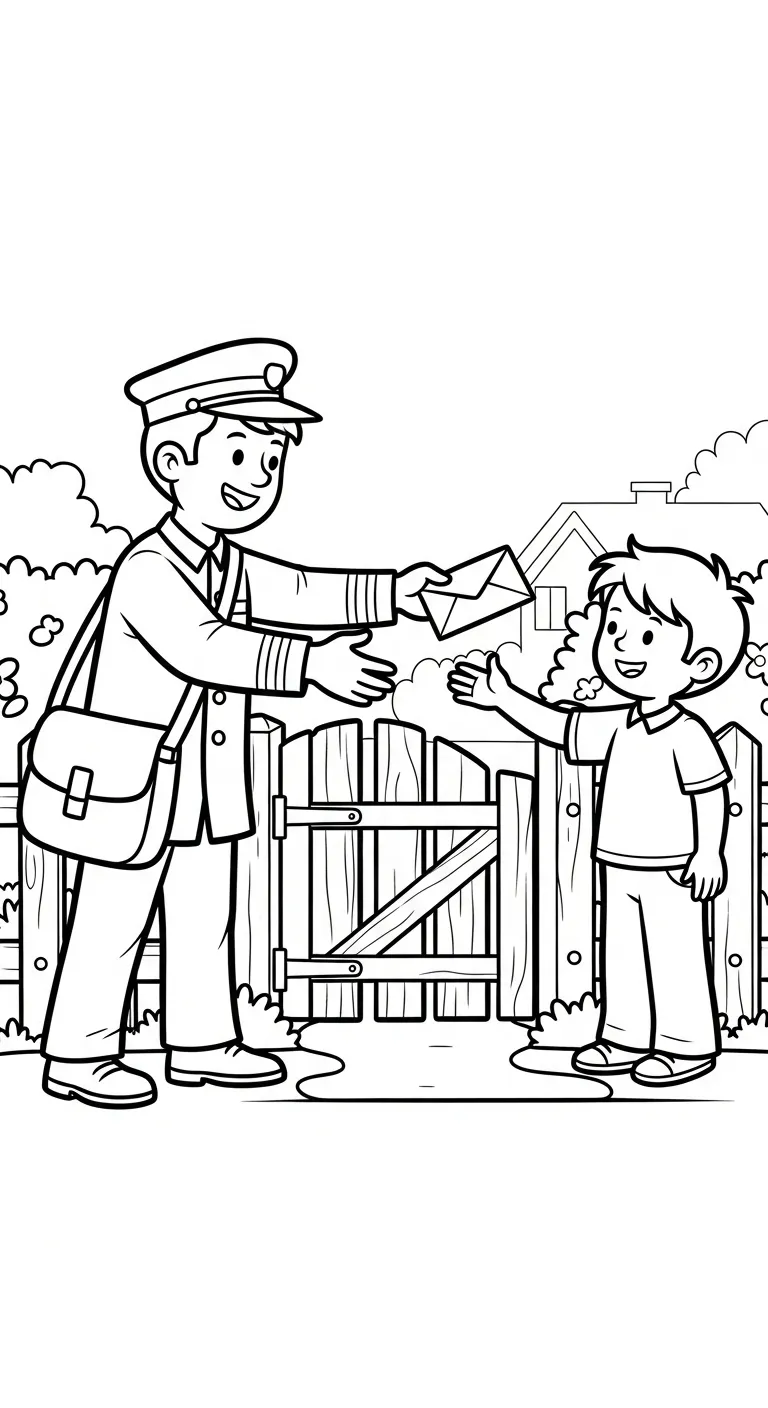 hình tô màu tranh tô màu người đưa thư cho bé 6 tuổi miễn phí