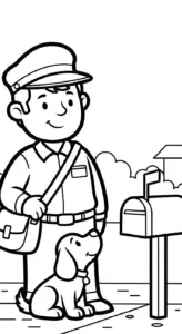 hình tô màu tranh tô màu người đưa thư cho bé 3 tuổi miễn phí