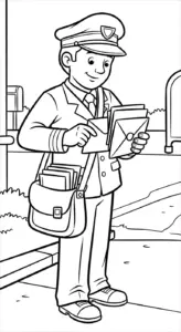 file pdf hình tô màu tranh tô màu người đưa thư cho bé
