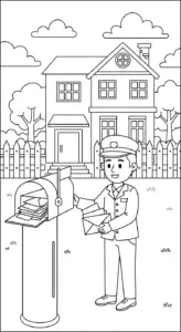 file tranh tô màu tranh tô màu người đưa thư cho bé in