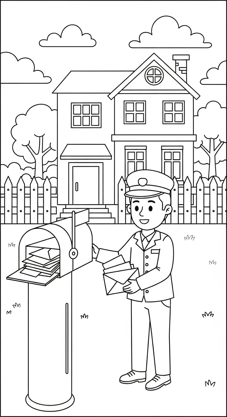 file tranh tô màu tranh tô màu người đưa thư cho bé in 1