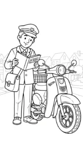 tranh tô màu tranh tô màu người đưa thư cho bé 3 tuổi
