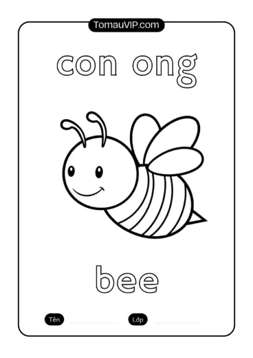 tranh tô màu tranh tô màu song ngữ anh – việt chủ đề động vật cho bé 6 tuổi chất lượng cao