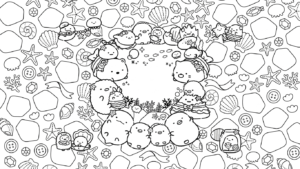 tranh tô màu sumikko gurashi cho bé 6 tuổi miễn phí