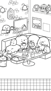 hình tô màu sumikko gurashi cho bé 5 tuổi miễn phí