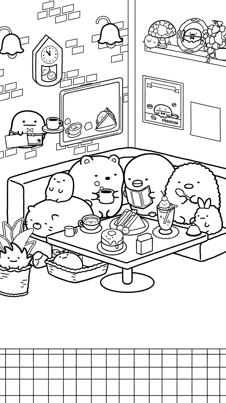 hình tô màu sumikko gurashi cho bé 5 tuổi miễn phí
