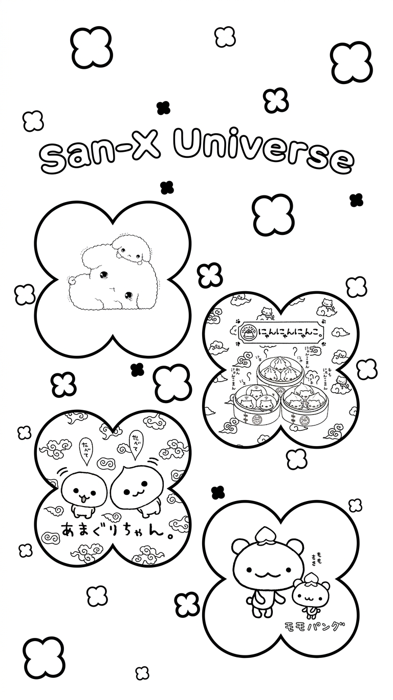 file tranh tô màu sumikko gurashi cho bé 4-5 tuổi