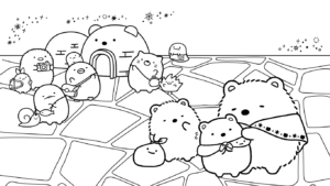 tranh tô màu sumikko gurashi cho bé 4 tuổi