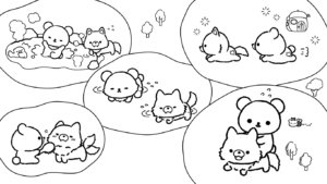 mẫu hình tô màu sumikko gurashi cho bé