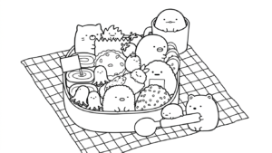 hình tô màu sumikko gurashi cho bé 8 tuổi