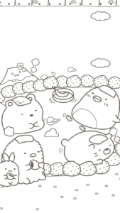 hình tô màu sumikko gurashi cho bé 7 tuổi miễn phí