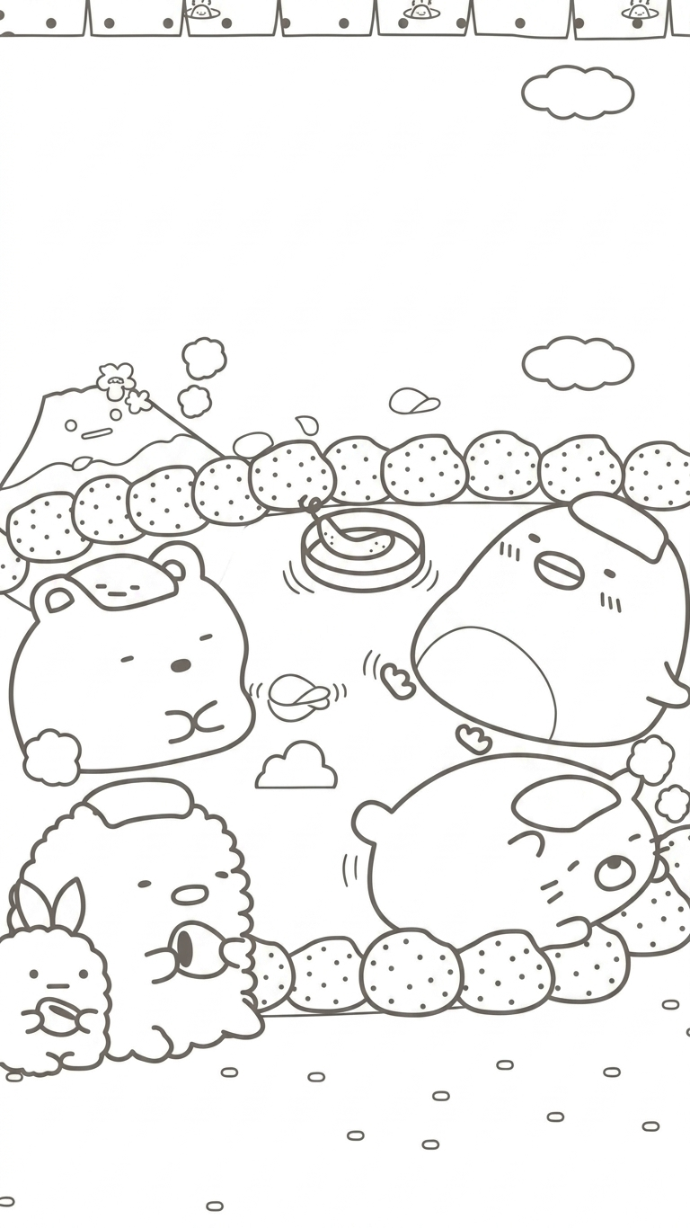 hình tô màu sumikko gurashi cho bé 7 tuổi miễn phí 2