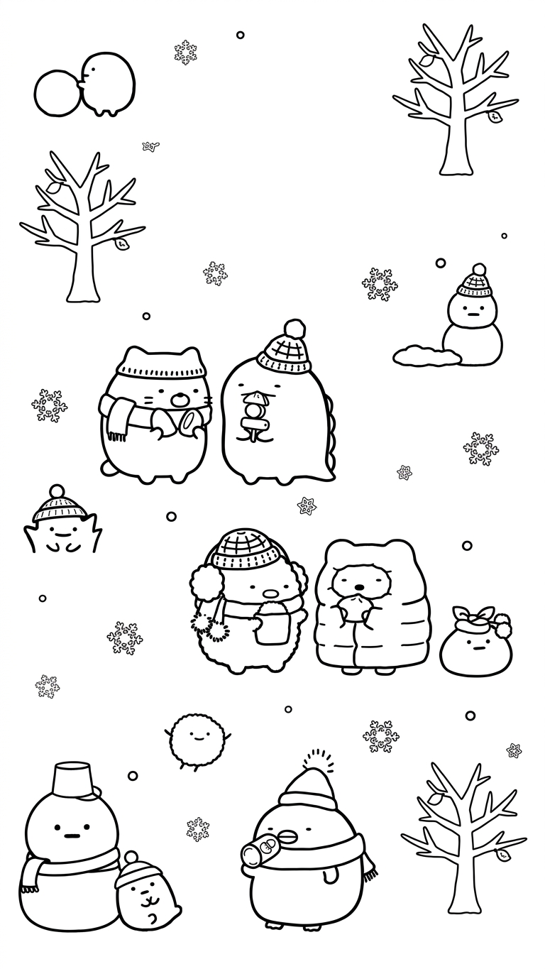 tải tranh tô màu sumikko gurashi cho bé 5 tuổi