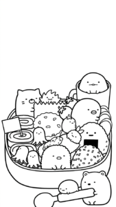 in hình tô màu sumikko gurashi cho bé 6 tuổi