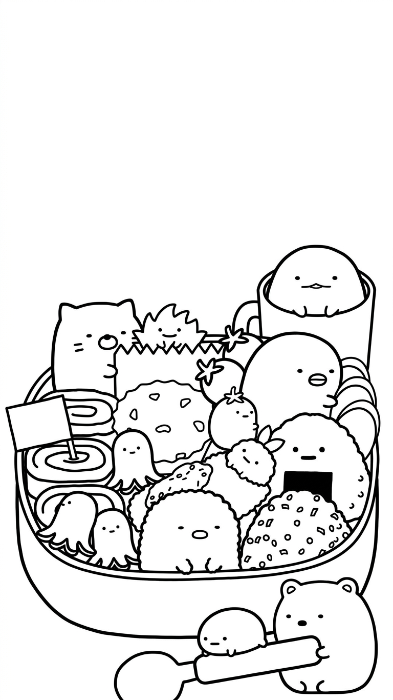 in hình tô màu sumikko gurashi cho bé 6 tuổi 1