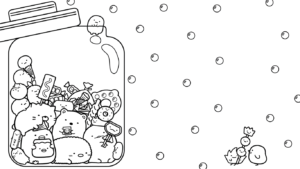hình tô màu sumikko gurashi cho bé 6 tuổi miễn phí