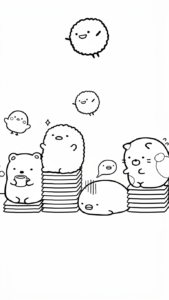 tranh tô màu sumikko gurashi cho trẻ em