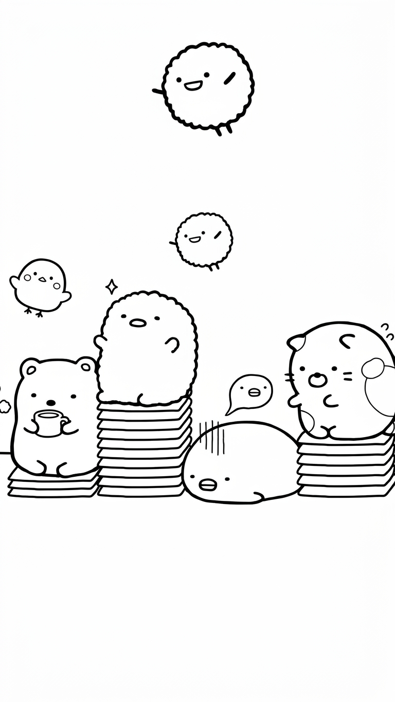 tranh tô màu sumikko gurashi cho trẻ em