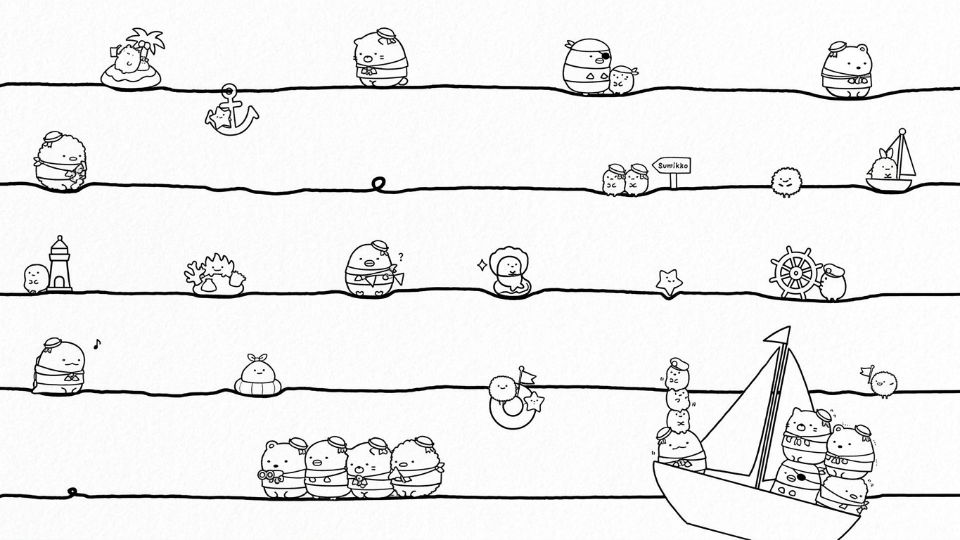 tranh tô màu sumikko gurashi cho bé tải về