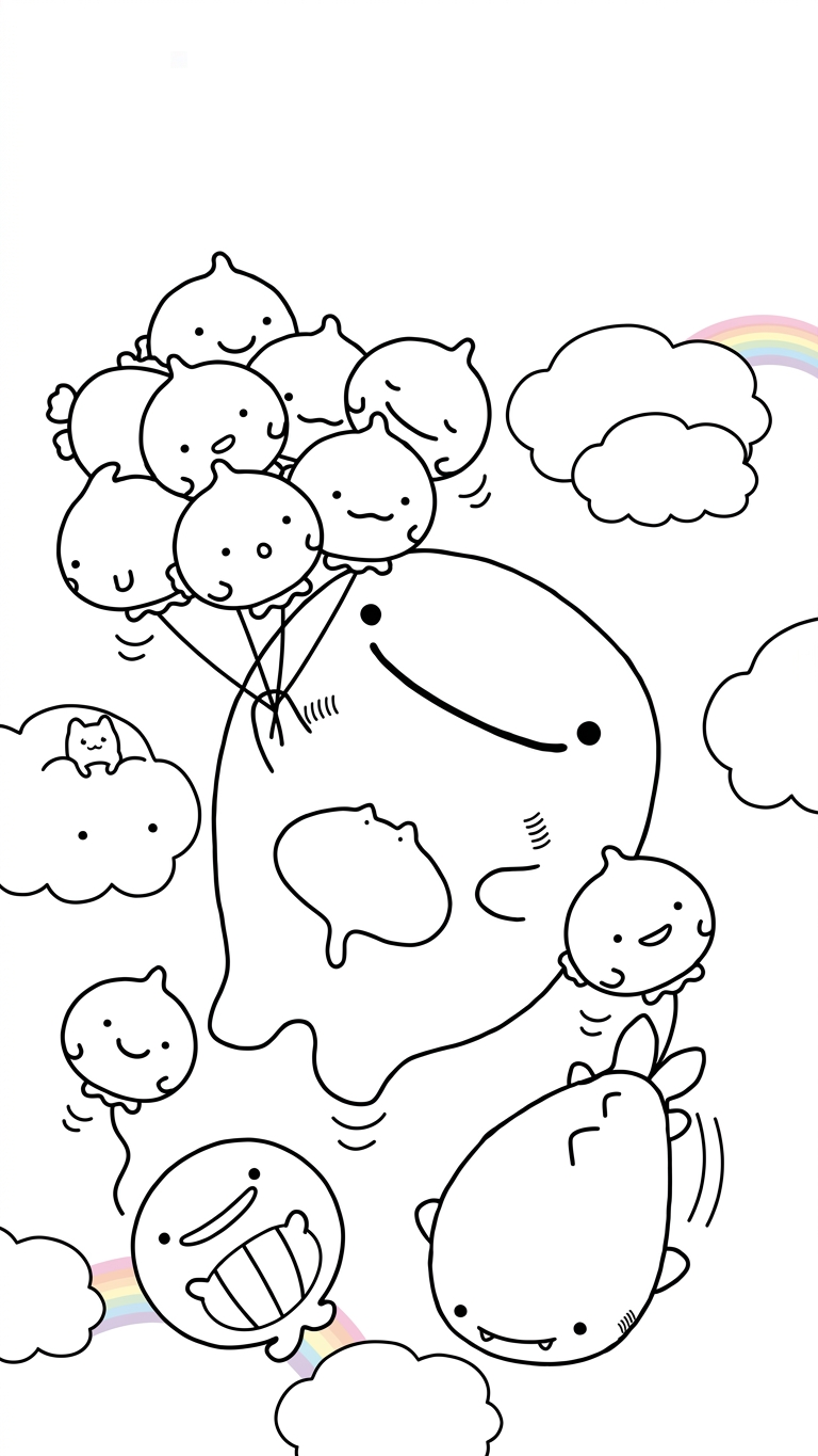 in hình tô màu sumikko gurashi
