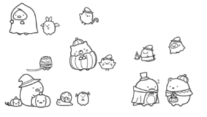 hình tô màu sumikko gurashi cho bé 7-8 tuổi