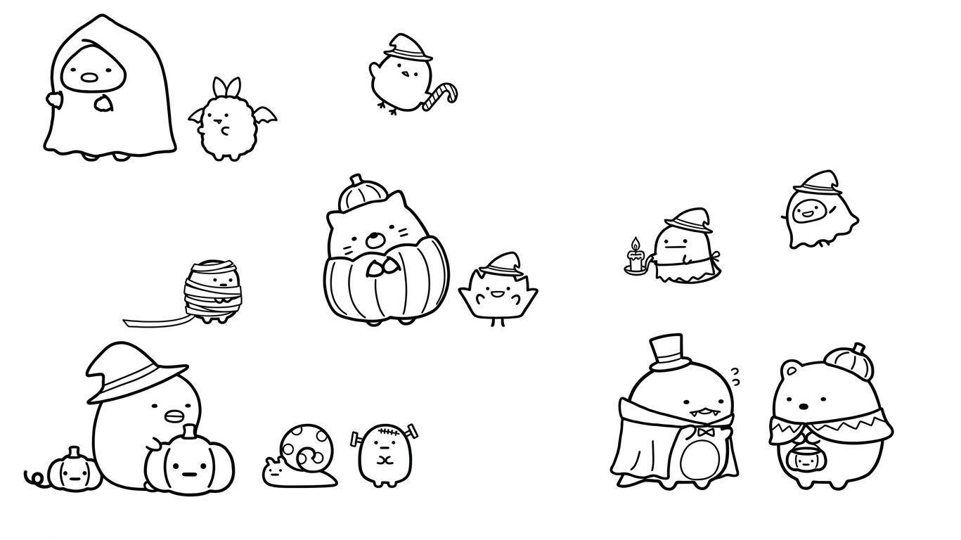 hình tô màu sumikko gurashi cho bé 7-8 tuổi 1