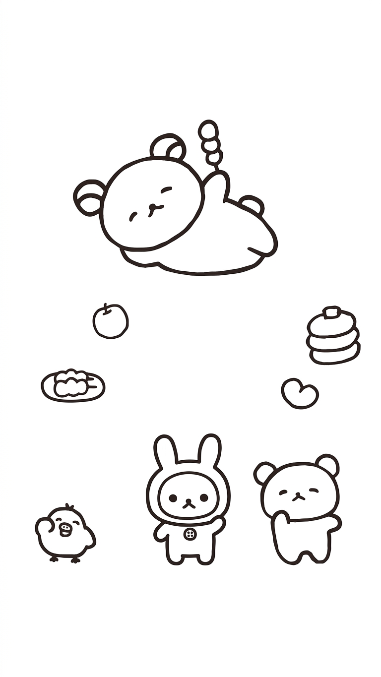 hình tô màu sumikko gurashi cho bé 8 tuổi