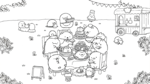 in hình sumikko gurashi cho bé tập tô
