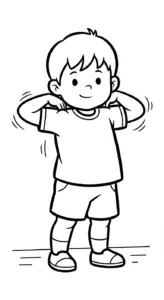 in hình tô màu tập thể dục cho bé 3 tuổi