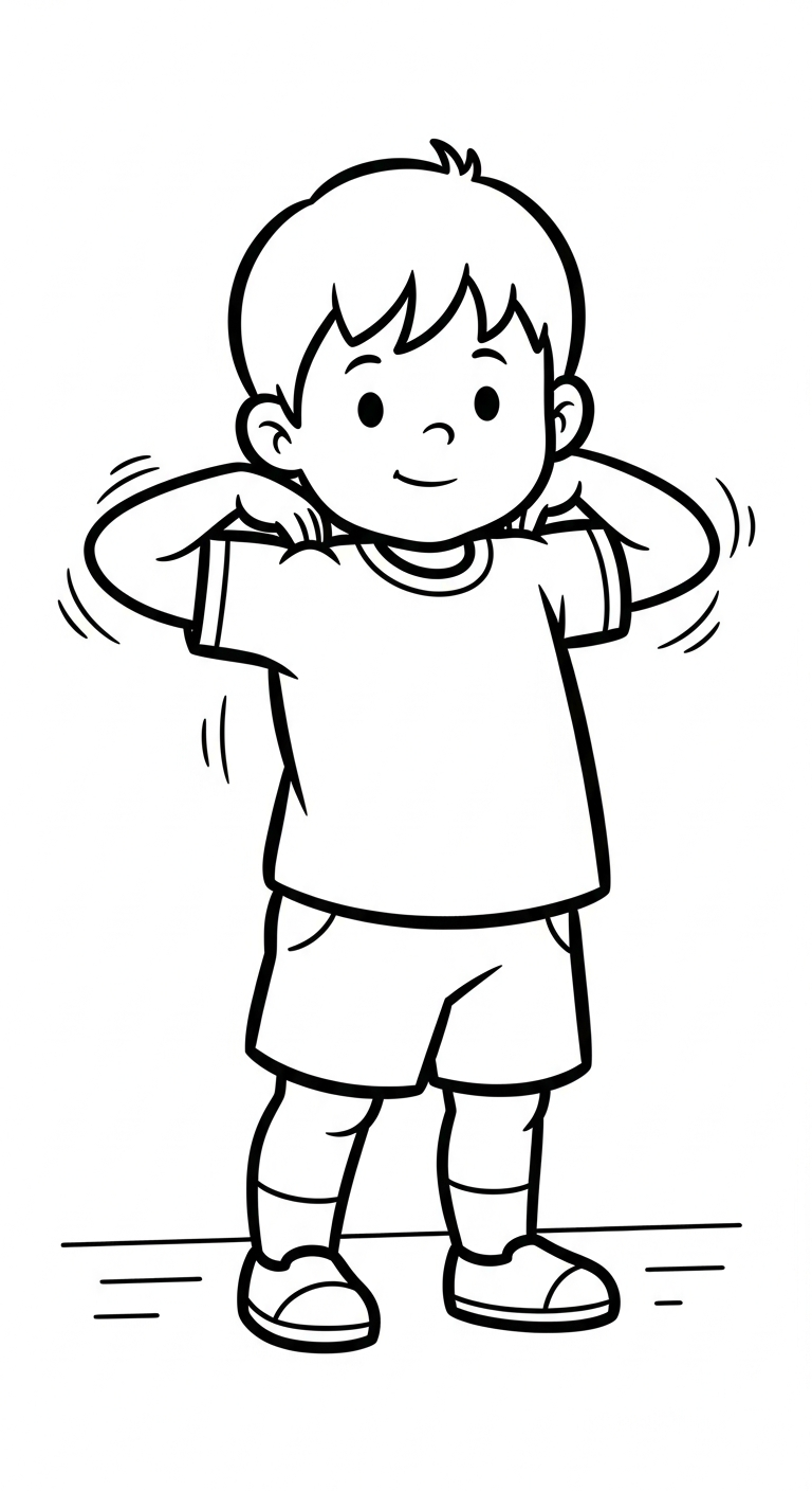 in hình tô màu tập thể dục cho bé 3 tuổi